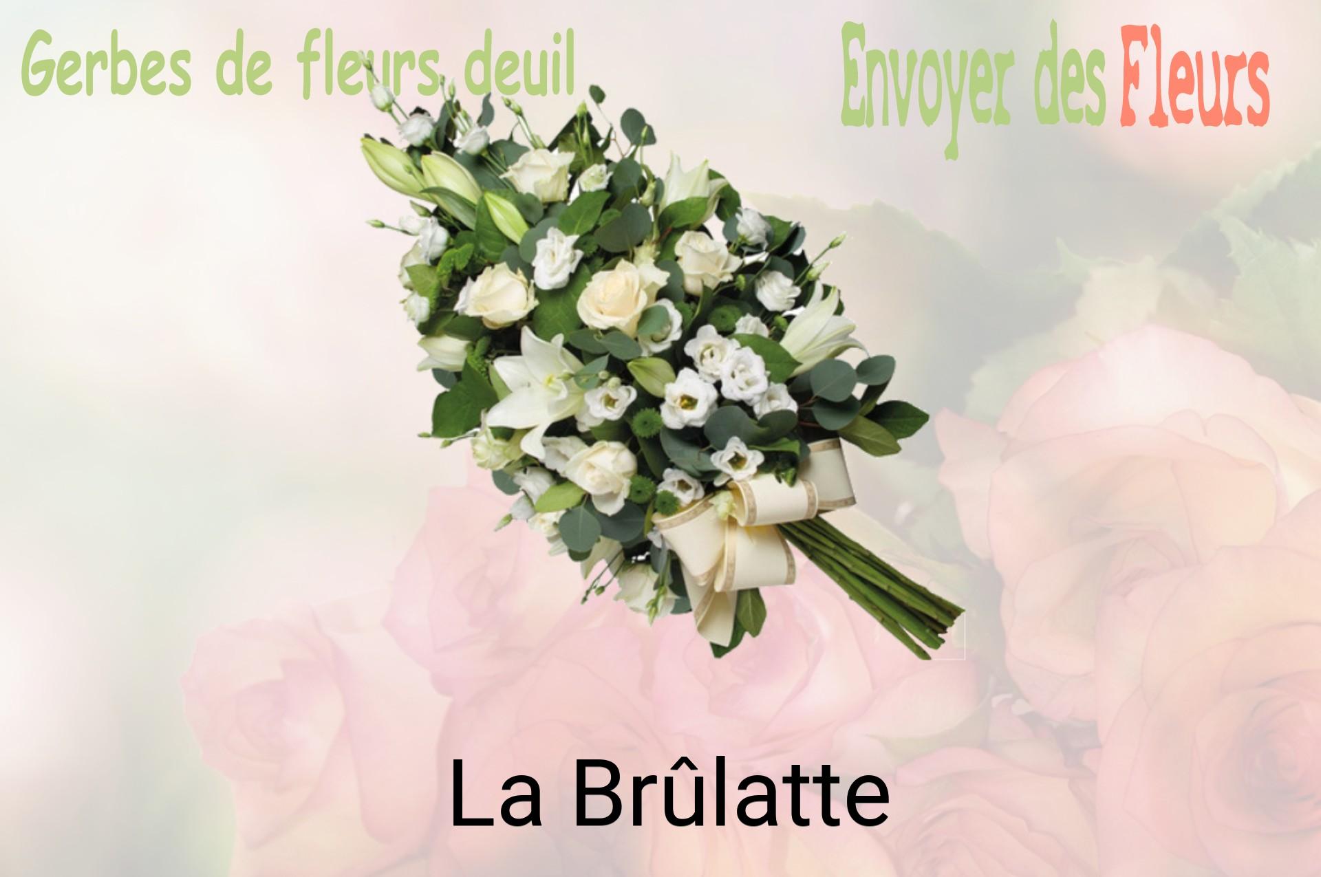 Gerbe de fleurs de deuil livrée à La Brûlatte